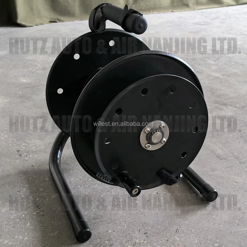Free standing light cable container WILLEST manual crank cable storage metal stand HRO327-C triangle base portable cable reel