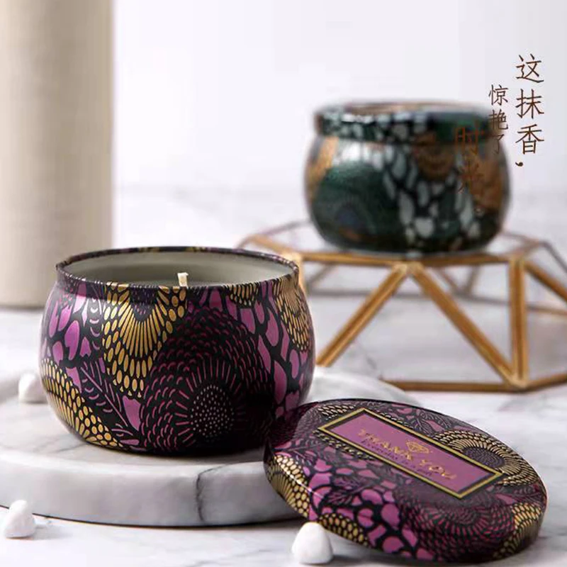 Smokeless Natural Soy Wax Scented Candles Tin Can Aromatherapy Candles 150g Smokeless Aromatherapy Candles for Home Decors