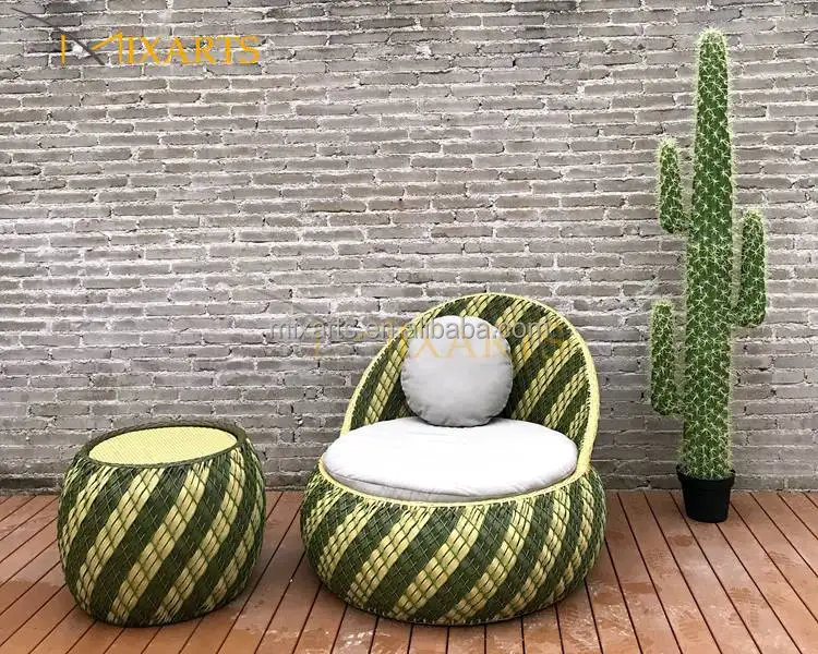 Decor Home Wicker Round Rattan Side Table Rattan Coffee Tea Table Garden Patio Furniture Colorful look Rattan Furniture