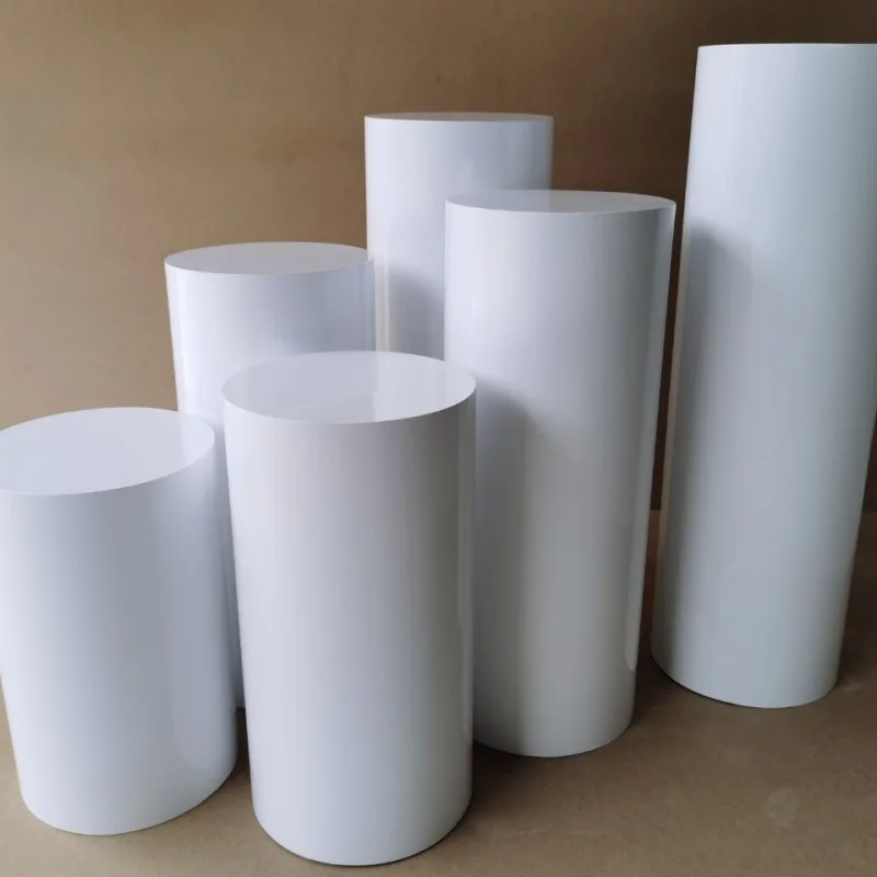 5pcs Wedding Party Baby Shower Decoration Backdrop Dessert Cake Table Silver Metal Gold Cylinder Pedestal Sets Round Plinths