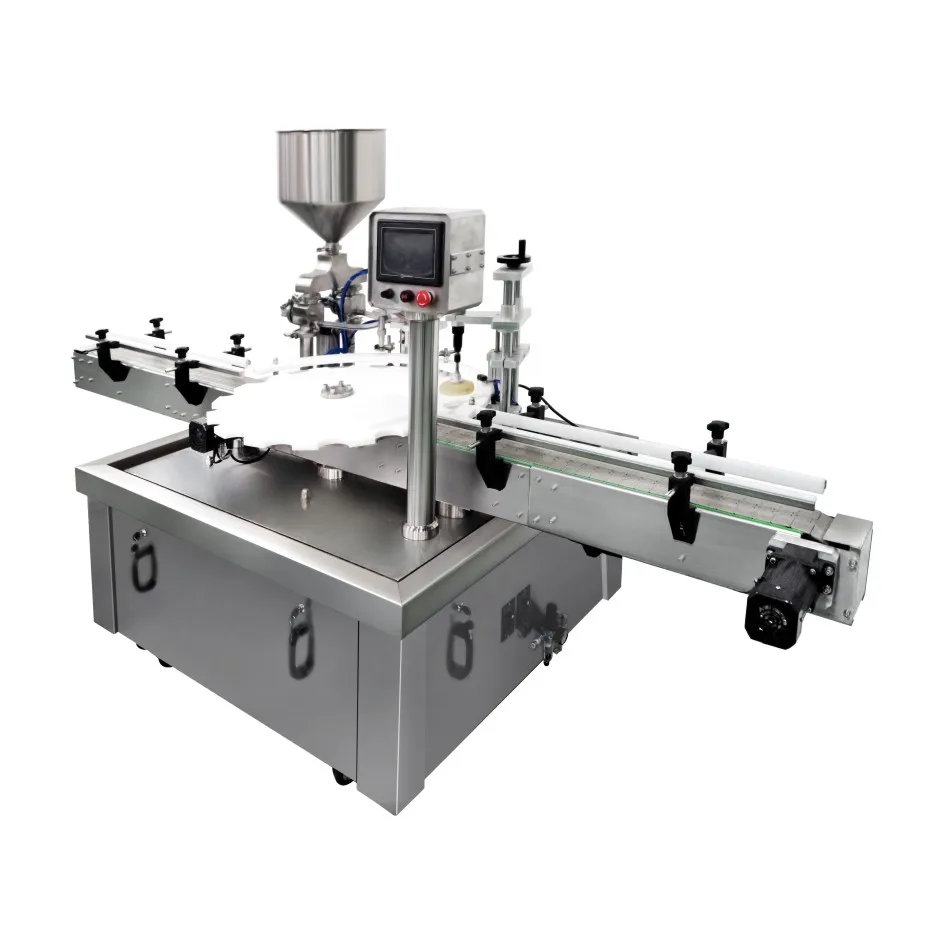 YDX Automatic glass capping labeling machine jam tomato sauce pizza barbecue filling packaging machine