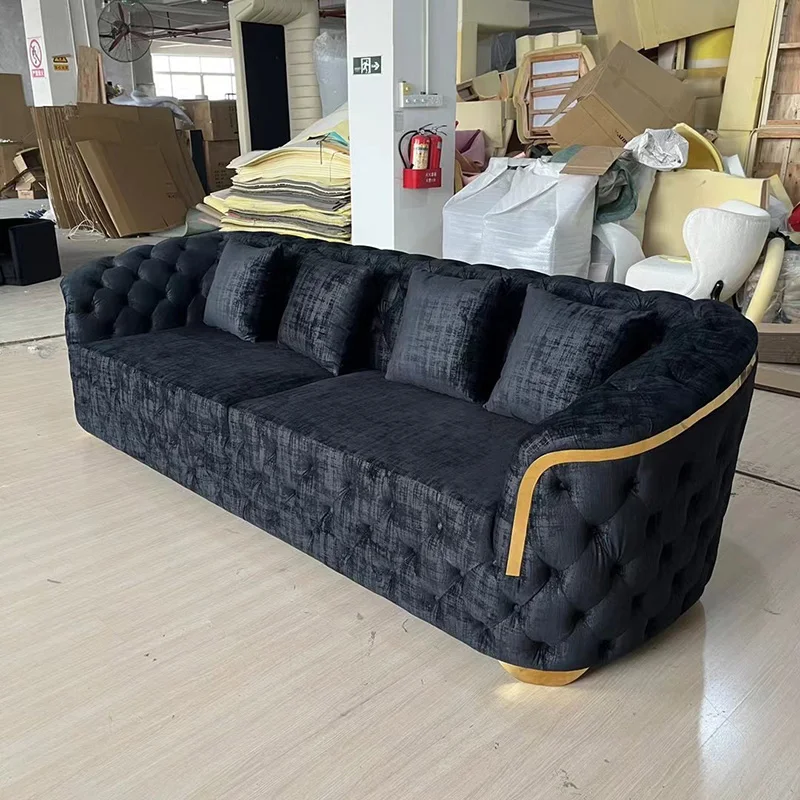 Luxury italian designs cheap sofa set home furniture couch living room sofas for small space sectional fabric black velvet sofa