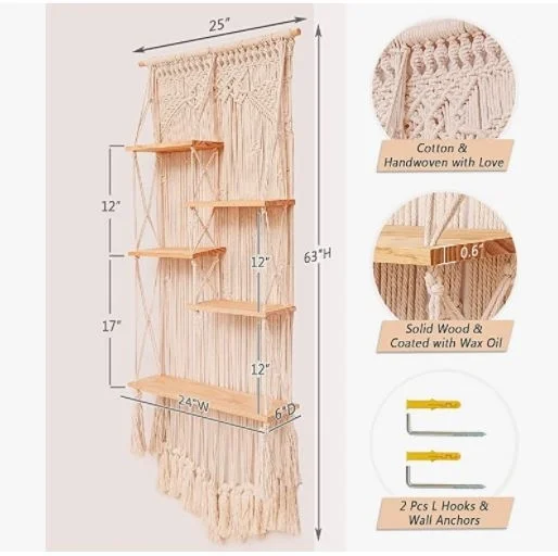 macrame wall hanging shelf macrame plant hangers boho style home decor