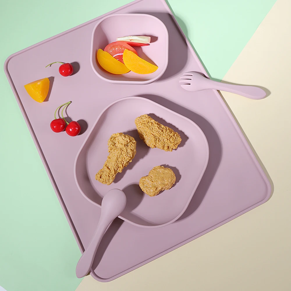 Custom Toddler Soft Silicone Baby Bowl Feeding Set New Product Ideas 2024 Bpa Free Silicon Dinning Plate Babi