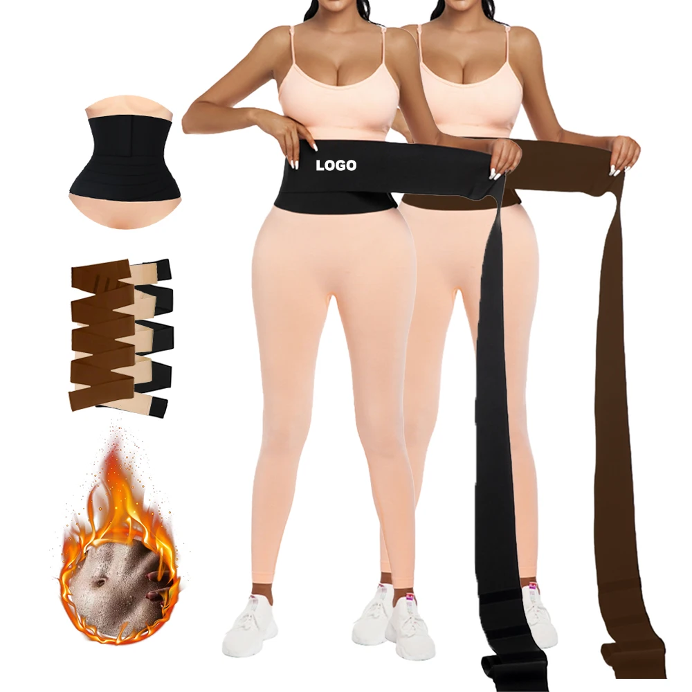 NANBIN Elastic Slimming Waist Tummy Band Wrap Belly Shaper Lose Weight Waist Wrap Trainer with Loop