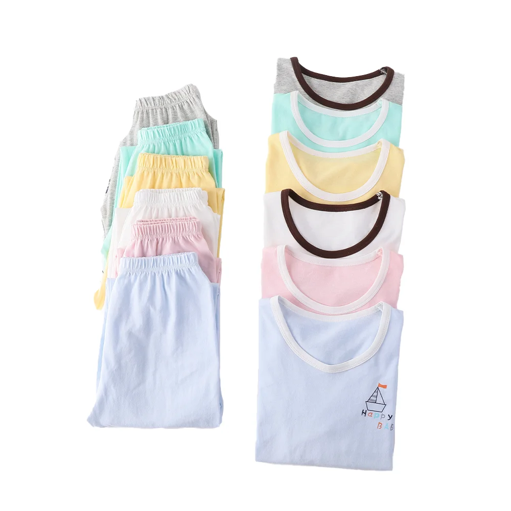 Printed Air-Conditioned Home Clothing Pajamas for Boys Casual Style Sleepwear for Kids