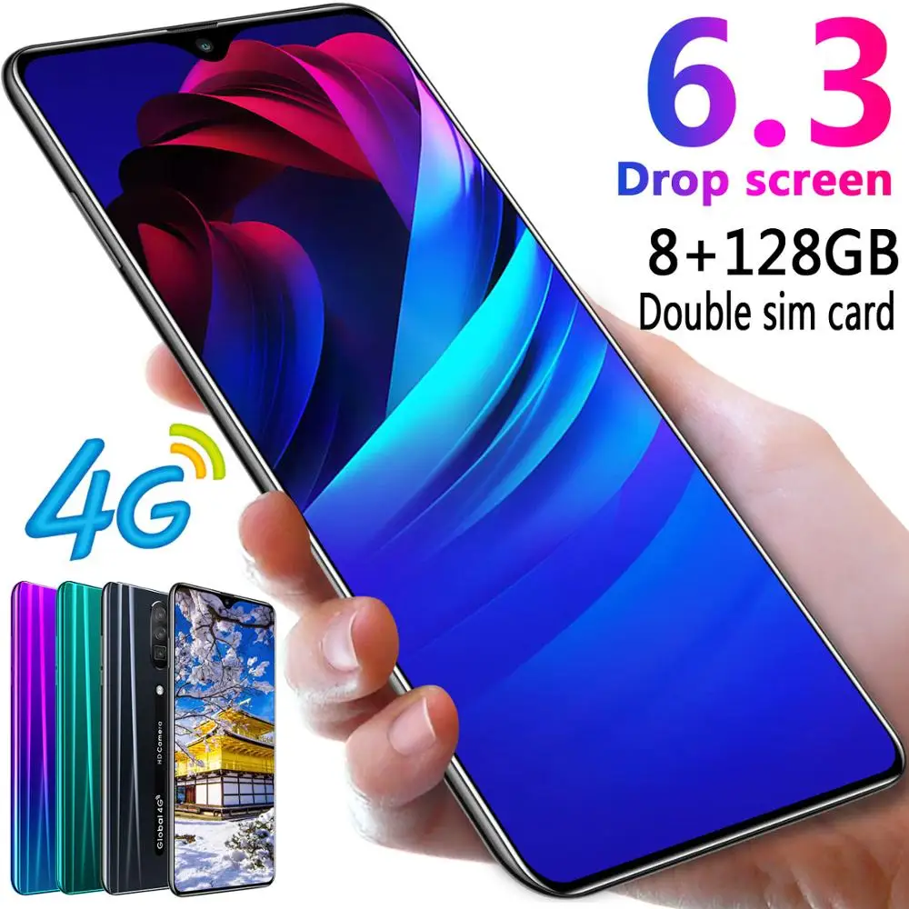 
Hot unlocked RINO 4G LTE 6.3inch 3G+64G Smart phone Android 9.0 cell phone with fingerprint face ID 