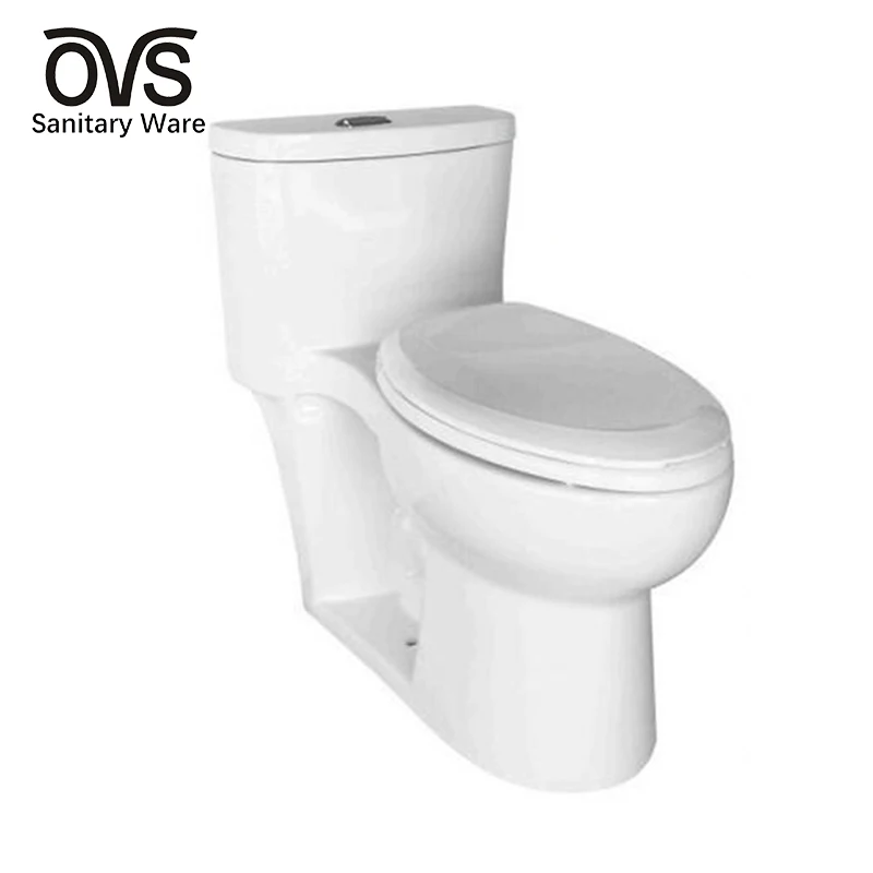 Ovs Hot Selling Ceramic Bathroomj Potty Folding Portable Camping  Toilet To Go Flushing S-Trap White Color One Piece Toilet