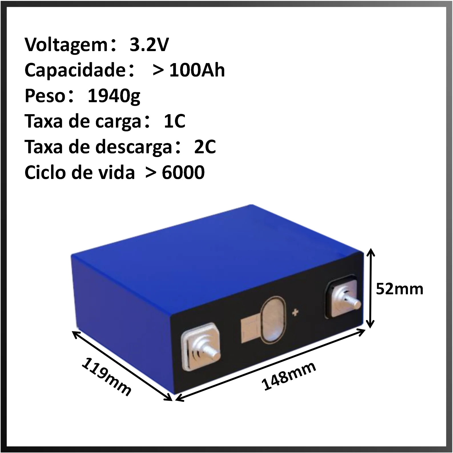 BR Brazil Warehouse Grade A 12V 100ah LiFePO4 Battery 3.2V 100Ah Lithium Iron Phosphate Battery 105Ah for Solar Energy System