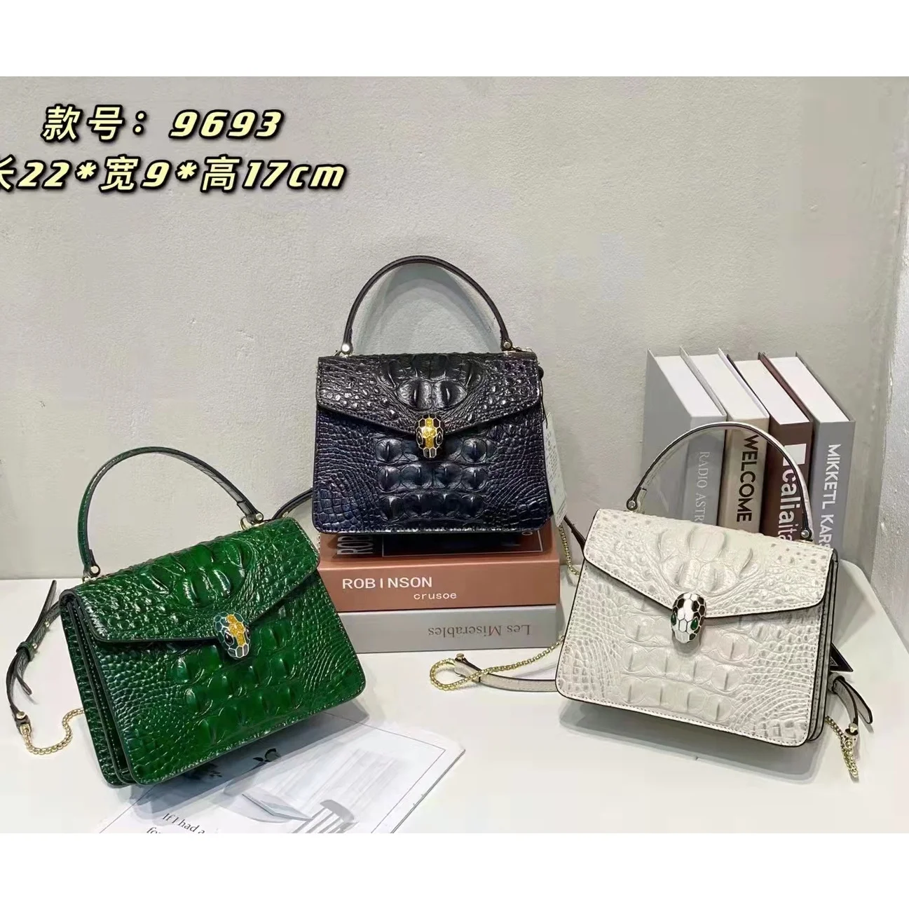 9693 знаменитый бренд роскошный дизайн из натуральной кожи крокодиловый узор клапан женские сумки через плечо для женщин сумки на плечо