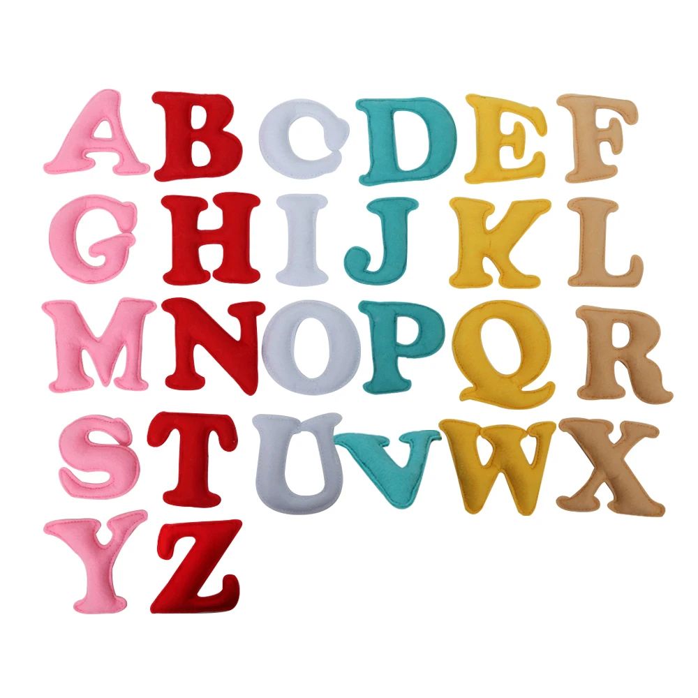 New Design DIY Felt customized educational craft toys Felt stuffed letters colorful stuffed alphabet felt letter for kids toys