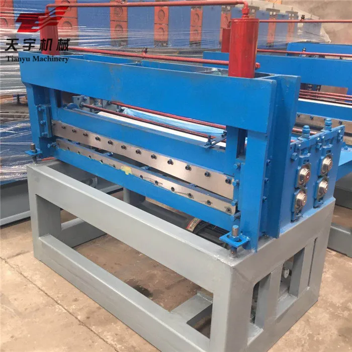 Metal sheet slitting leveling and cutting and shearing production line for roll forming machine