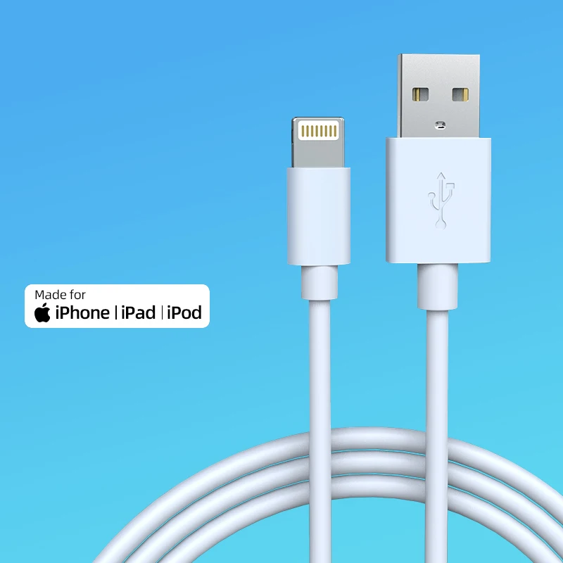 90 Degree 10Ft Charging Flat 3M Certified Certification Right Angel Mfi Cable To Light-Ning For Iphone