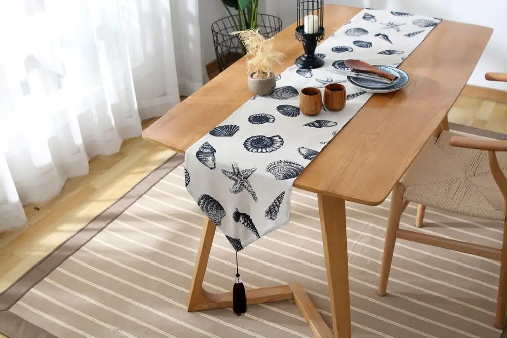 
Hot sale cotton linen fabric table runner for home decoration 