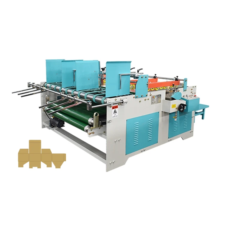 Semi Automatic Press Type Folding Gluing Machines China Carton Box Folder Gluer Packing Machines