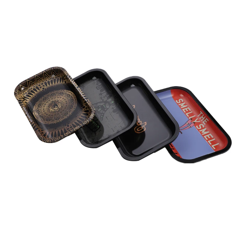 Custom Logo Tinplate Tray 27*16cm Middle Size  Metal Rolling Tray Wholesale Smoking Accessories Cheap Tray