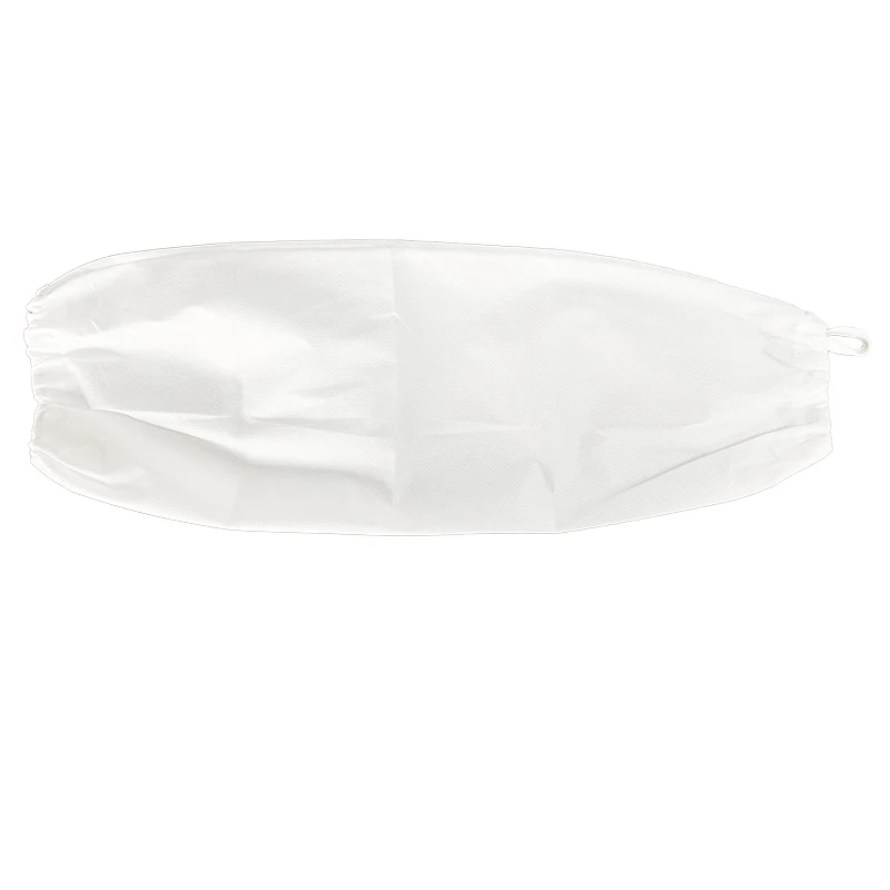 White nonwoven SMS Disposable Sleeve Protectors oversleeve with thumb loop