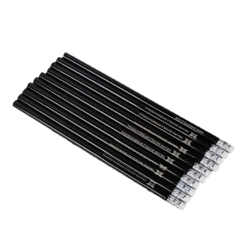 Keas Student writing Promotion Custom Logo Printed Black Wooden Pencil Multi-color Pencil HB 2b Pencil with eraser