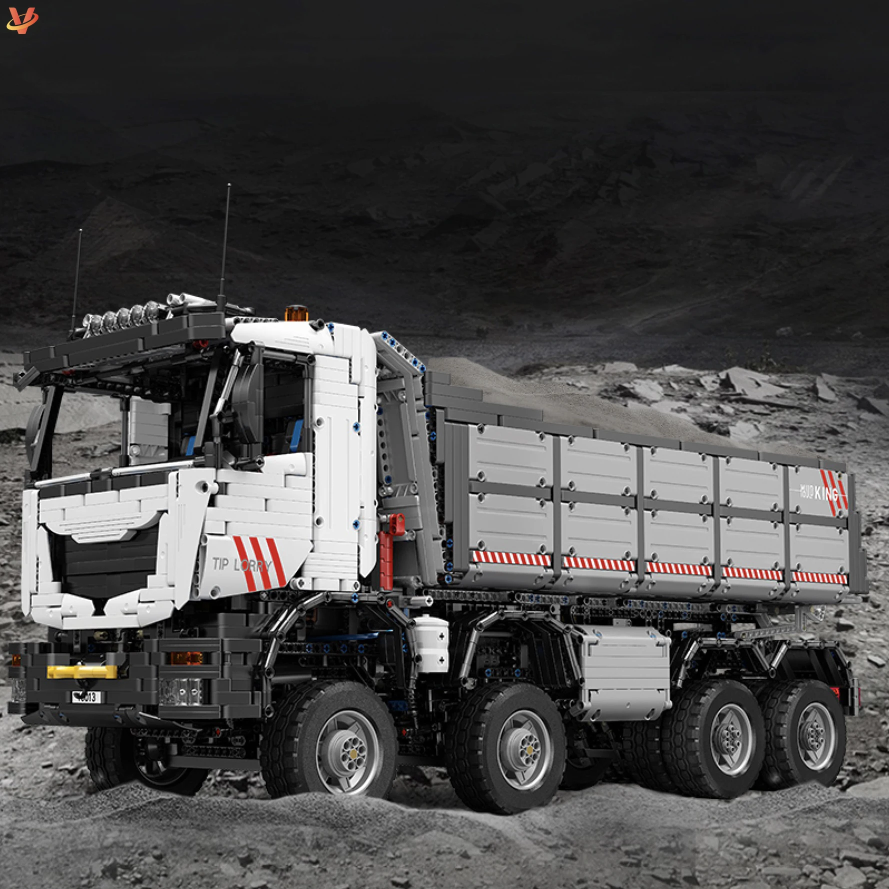 MOULD KING 19013 Technical APP RC construction vehicle Motor DIY Bricks engineering vehicle Pneumatic Dump Truck Building Block