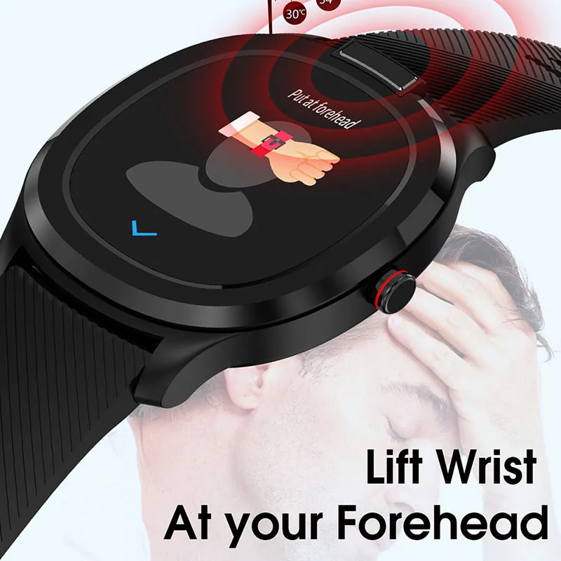IP68 Waterproof T01 Thermometer Fitness Bracelet for Men and Women Heart Rate Monitor ECG Smart Watch Body Temperature Display