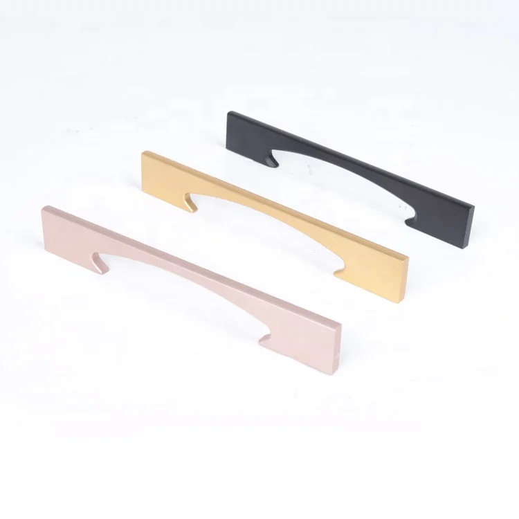 
Aluminium alloy gold drawer pulls black kitchen cabinet handles modern wardrobe handle knob pull 