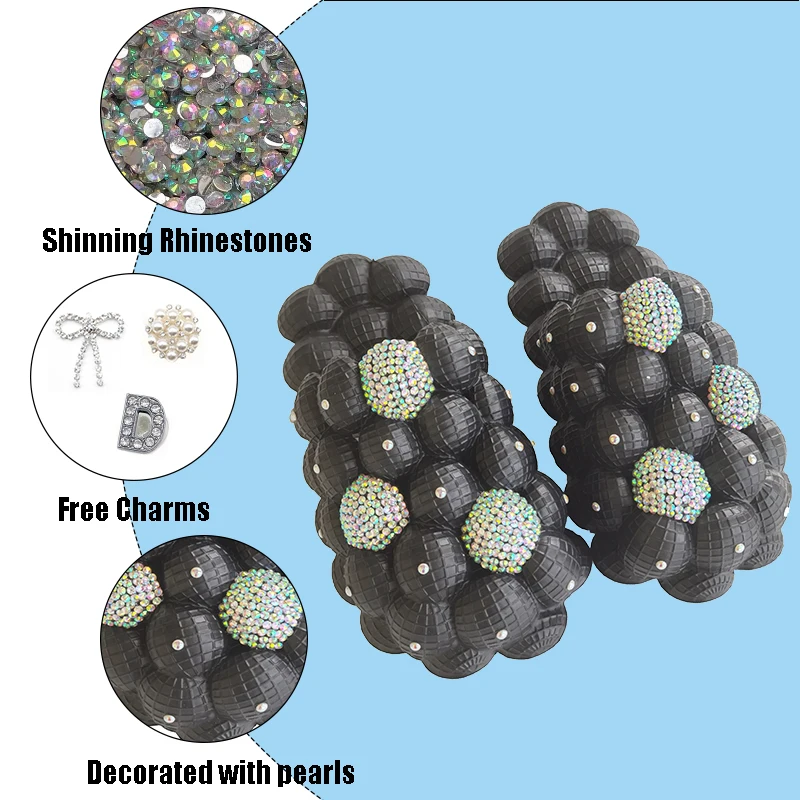 Wholesale Eva Cloud Lychee Bubble Sandals Winter Furry Pu Handbag Luxury Bling Bubble Slides with Purse The Tote Bag