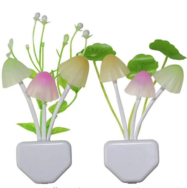 Gleam lumi Aquatic plants lotus mushroom night light Sensor Led Night Light Color Changing Plug-in LED Dream Bed Lamp