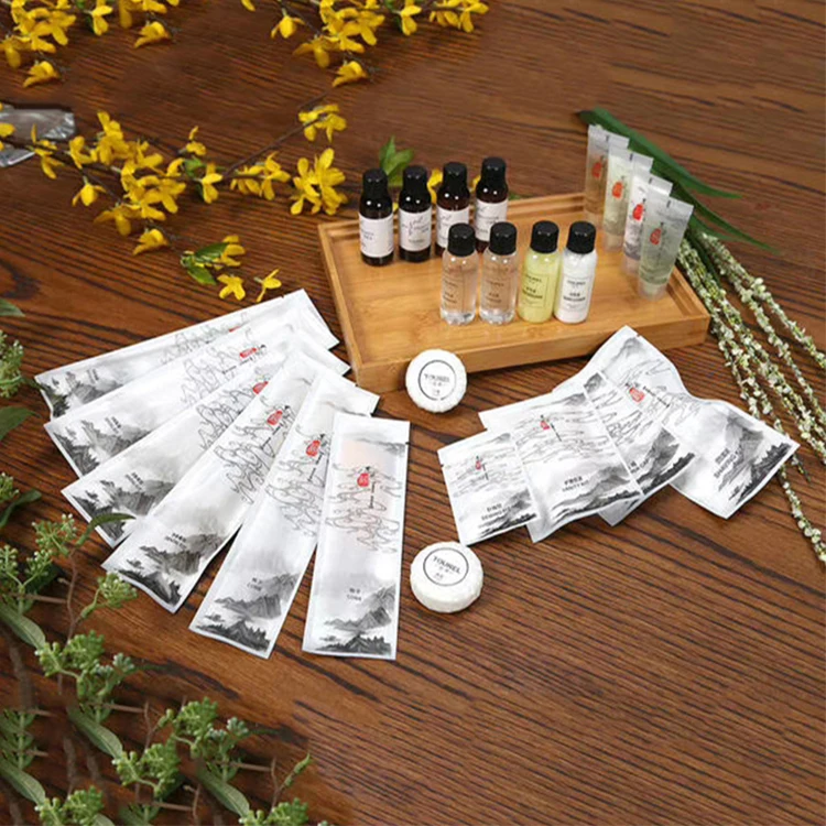 One Stop Service Customized Logo Five Star Hotel Biodegradable Hotel Soap Shampoo Amenities Sets