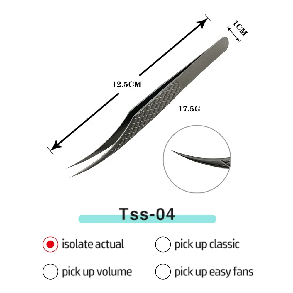 Drop-shipping Fiber Tip Tweezer Volume Fan Eyelash Tools Custom Lash Tweezers Fiber Tip Isolation Eyelash Tweezers
