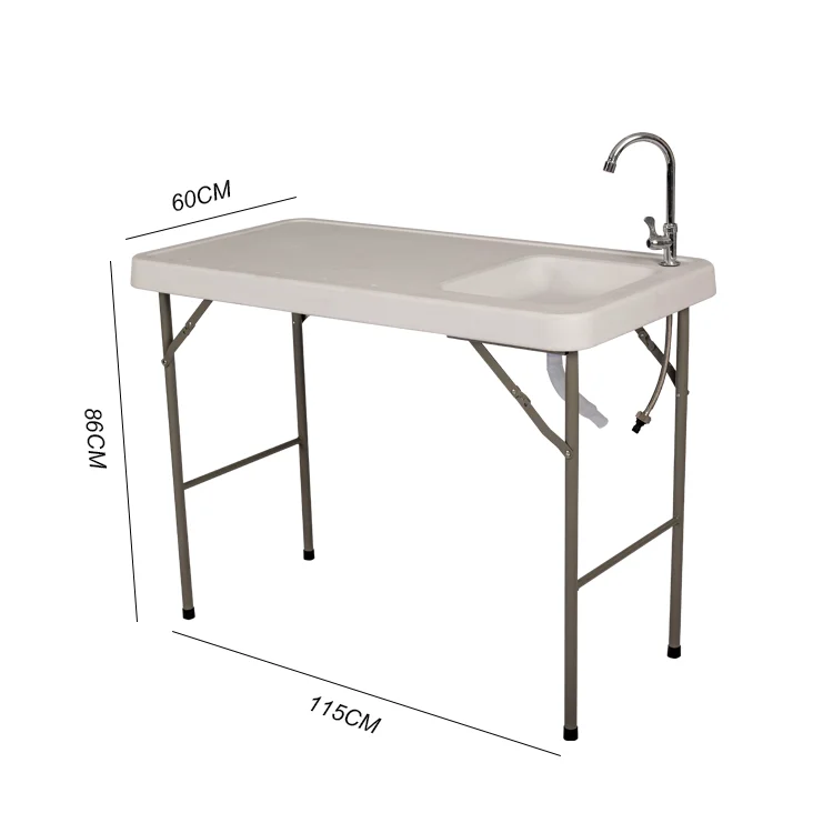 Portable Outdoor Camping Kitchen with Sink Mobile Folding Table for Cleaning