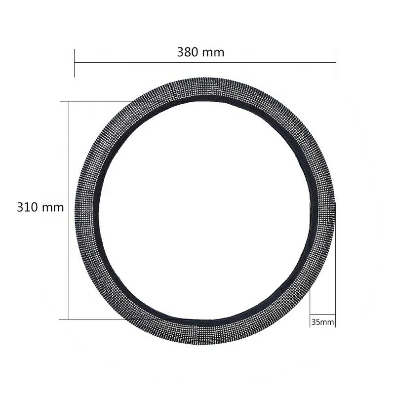 
38cm Universal Shiny Skidproof Protector Crystal Car Steering Wheel Cover 