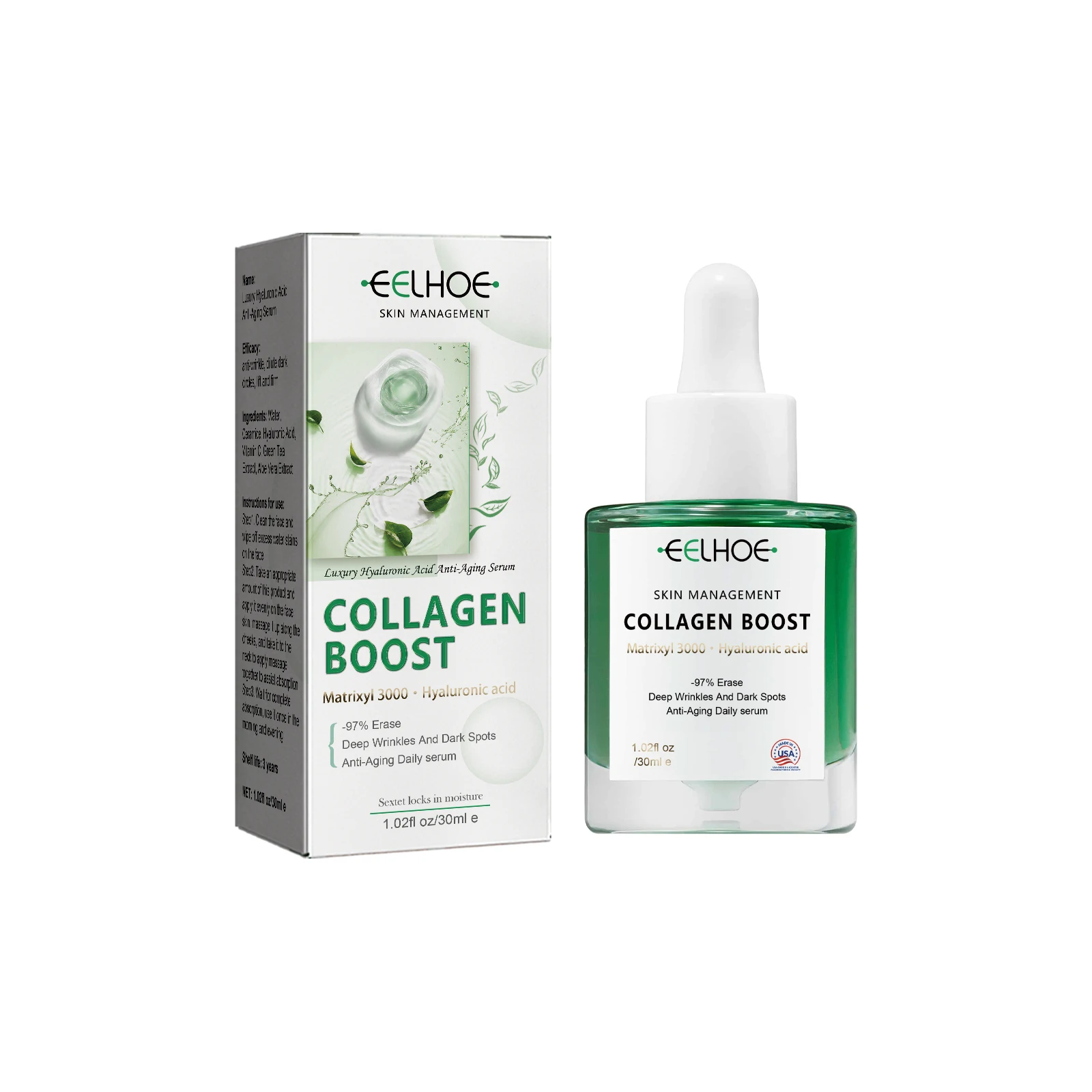 Best-selling hyaluronic acid anti-wrinkle essence, dilute fine lines and nasolabial folds, moisturize, lift and firm facial skin