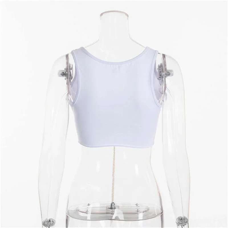 2020 Hot Sale Women Summer Top Hollow Out Bandage Sleeveless Knitted Crop Top  Ladies Sexy Club Tops