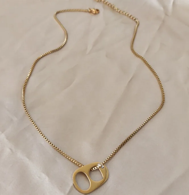 Soda Can Tab Necklace Sarah Cameron Inspired Outer Banks necklace stainless steel Gold Silver Necklace for Girls