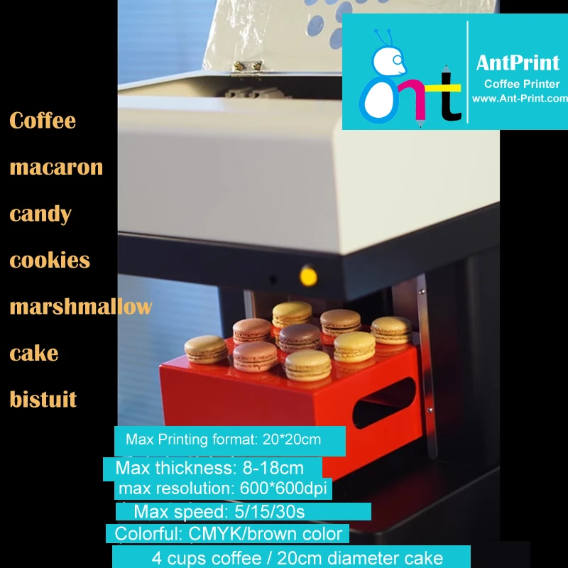 Anprint 3d 4 cup coffee printer cost 240v coffee printer with edible ink cmyk and brown color