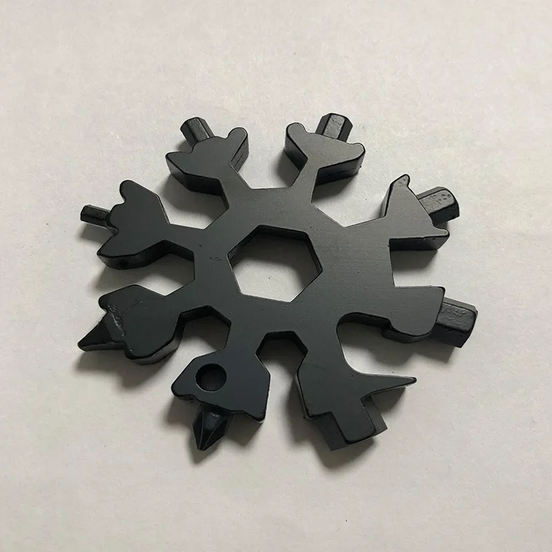 Snowflake Multi-Tool, EDC Tool 18-in-1 Multifunctional Snowflake Shape Stainless Steel Multi-Tool