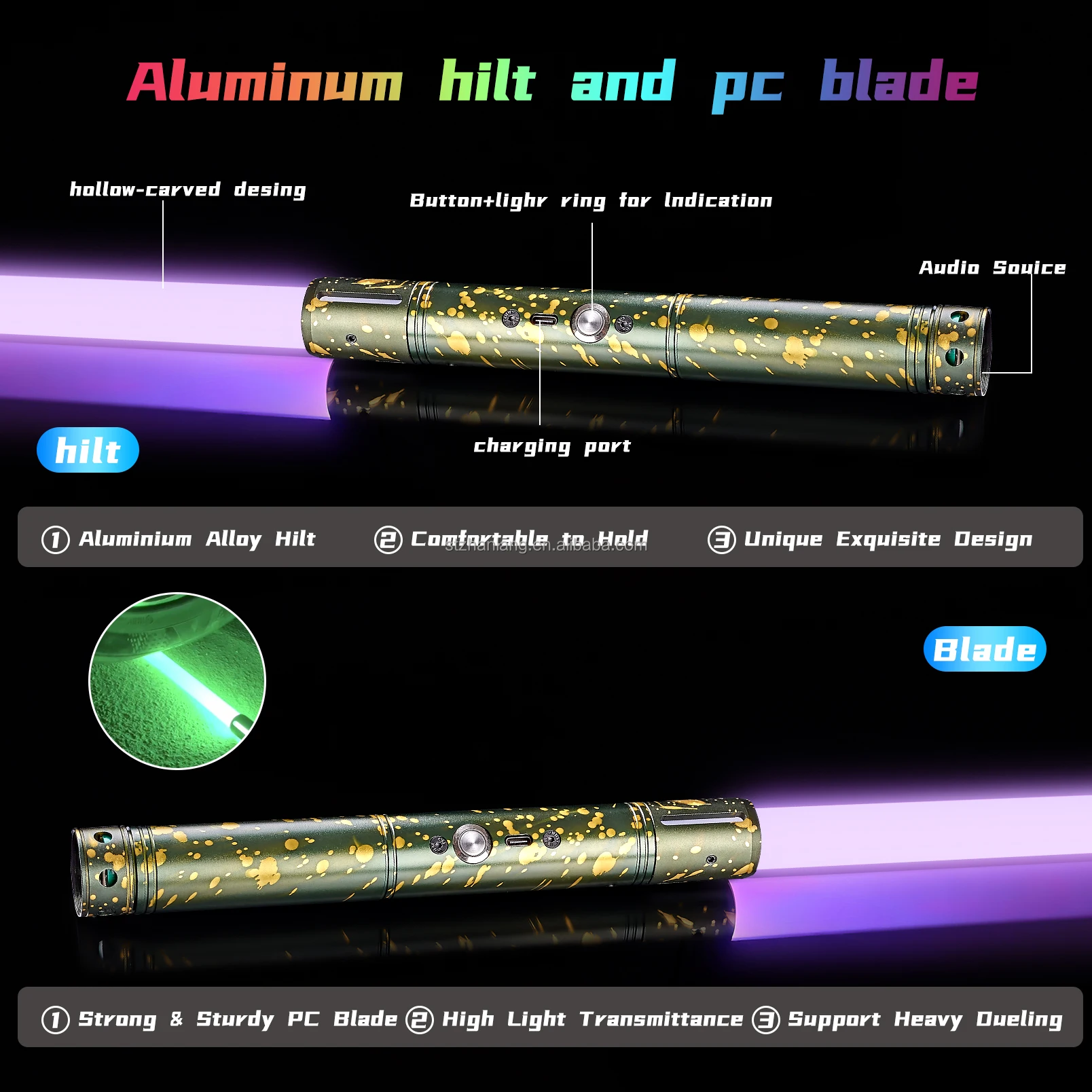 Warwolf 1pc EGW11-1 Wholesale Anakin Lightsaber RGB 15 Colors Metal LGT Lightsaber