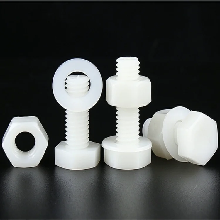 Nylon outer hexagon screw nut flat pad plastic insulating bolt screw