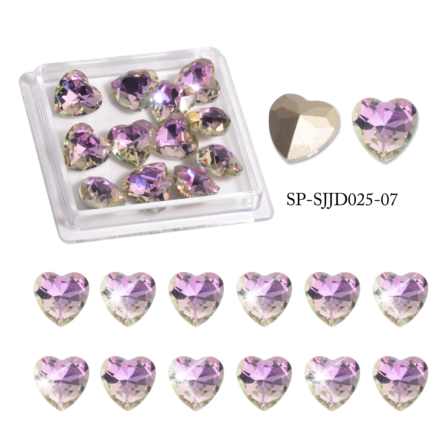 12pcs Purple AB color K9 Rhinestones  Nail Rhinestone Art Decoration Rhinestones Kit Pink Crystal SwarovsKI Diamond
