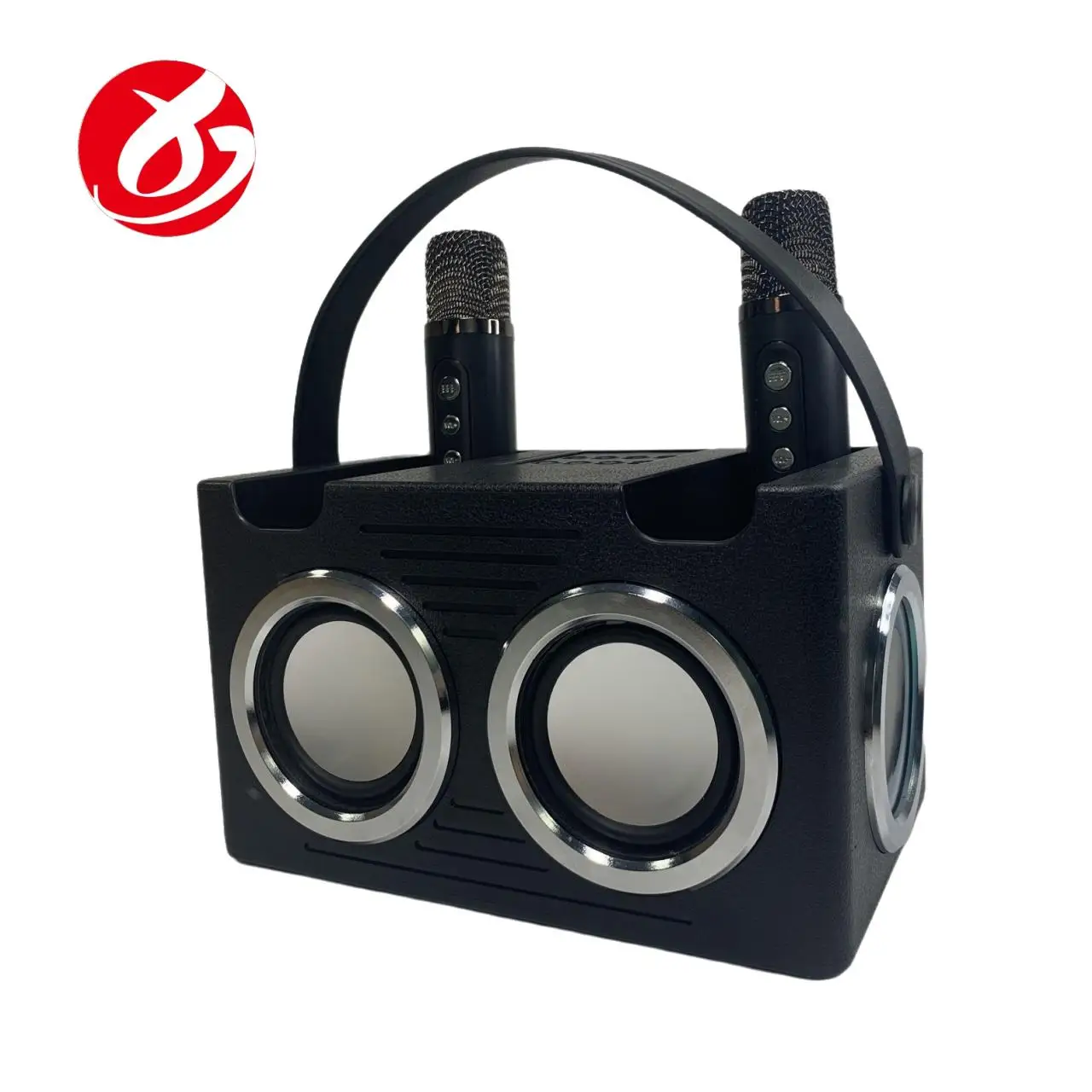 YS203 3D Stereo Amplifier Speaker Wireless Bluetooth Dual Microphone Karaoke Speaker Portable Mini Party Speaker