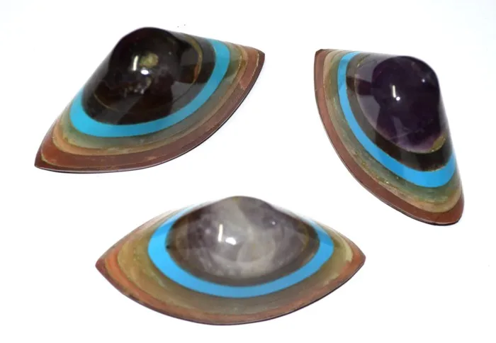 Chakra Agate Eye shaped Stones for Healing  Natural Crystal 7 chakra stone sets for decoration and Spiritual Meditation