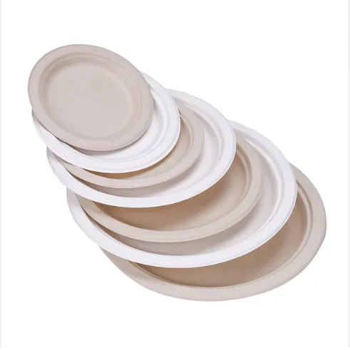 Customized Eco Friendly Disposable Biodegradable Sugarcane Bagasse Dinner Round 9 inch Dinner Plates