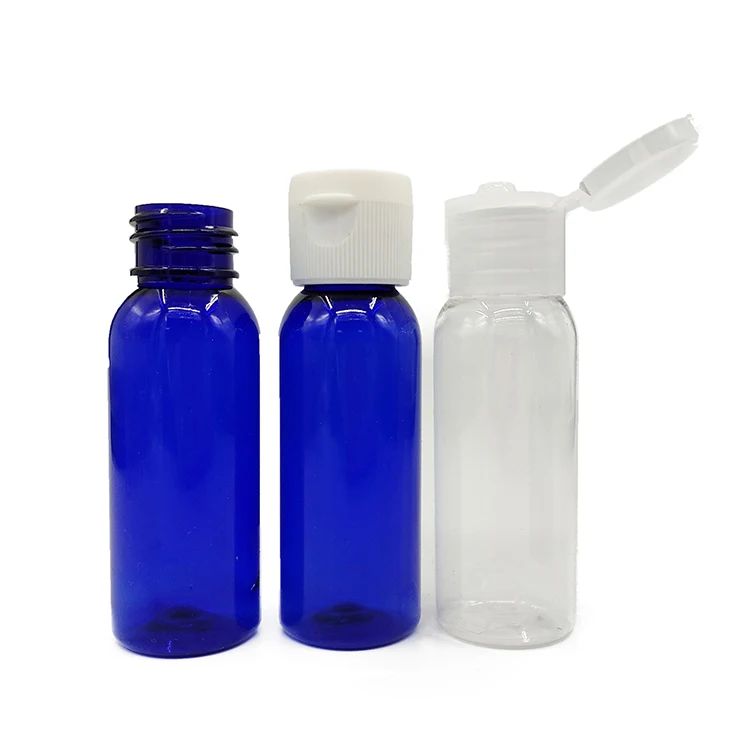 High Quality Plastic Shampoo Bottles Transparent PET Cosmo Round Bottles With Disc Top Caps