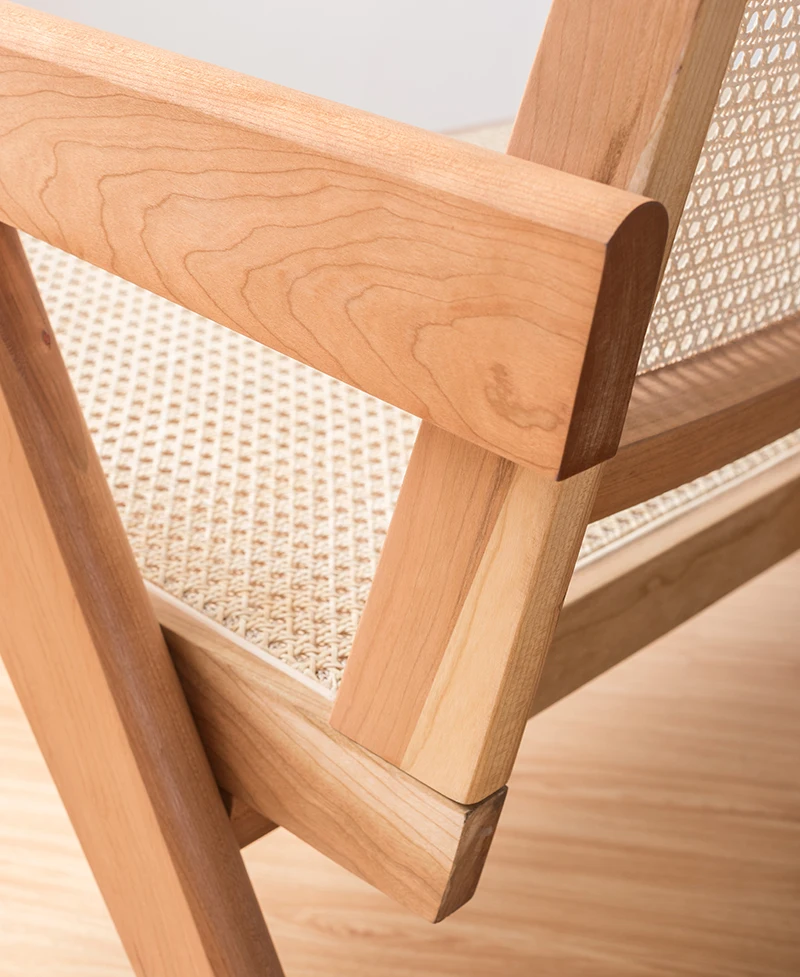 TPZ075 wholesale modern design wood luxury rattan leisure chair home furniture two seat wooden living room chairs