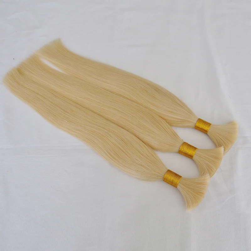 Blonde color hair  bulk 613 human hair bulks Russian human hair bulks