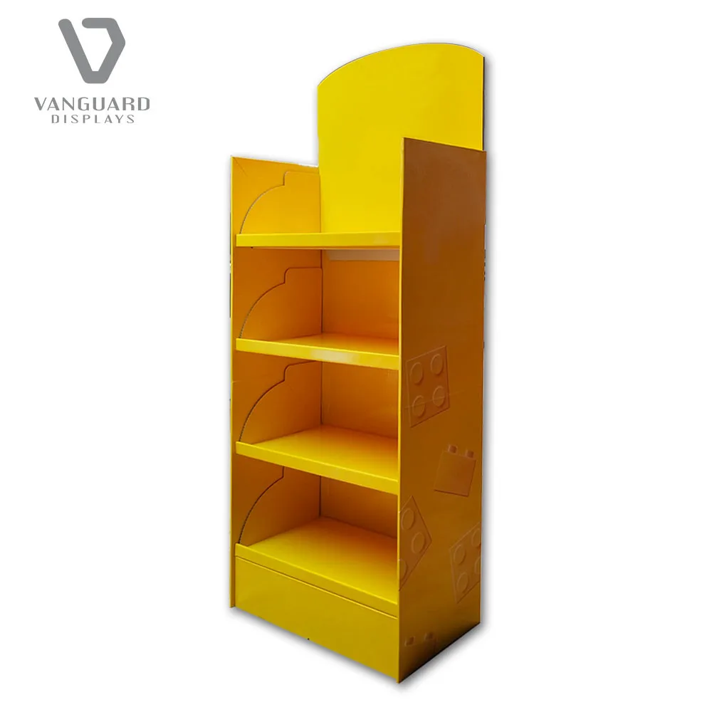 OEM Supermarket Floor corrugated Retail Custom Printed Paper Cardboard Display Shelf For Kids Toys