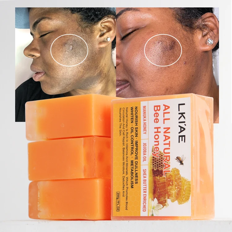 Beauty 7 Days Whitening Manuka Honey Shea Butter Exfoliating Handmade Soap Toilet Bath Whitening Soap Home Use