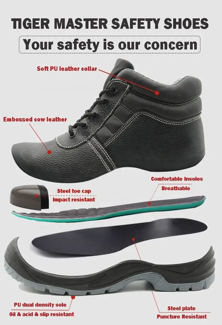Wholesale suppliers manufacturer Brand botas de trabajo con punta de acero S3 Steel Toe Safety Shoes For Work