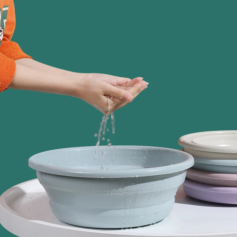 M Size Plastic Multipurpose Foldable Wash Basin Portable Collapsible Camp Outdoor Basin  Baby Washbasin