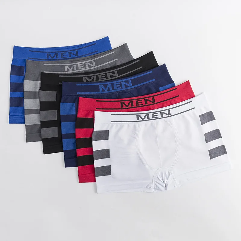 Custom men seamless Boxer Briefs Boys Underwear Shorts Men Boxer  Classic Basic High Elasticity Sexy Boxer